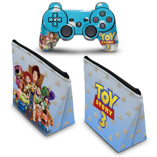 KIT Capa Case e Skin Anti-Rage PS3 Controle - Toy Story