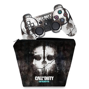 KIT Capa Case e Skin Anti-Rage PS3 Controle - Call Of Duty Ghosts - Pop Arte Skins