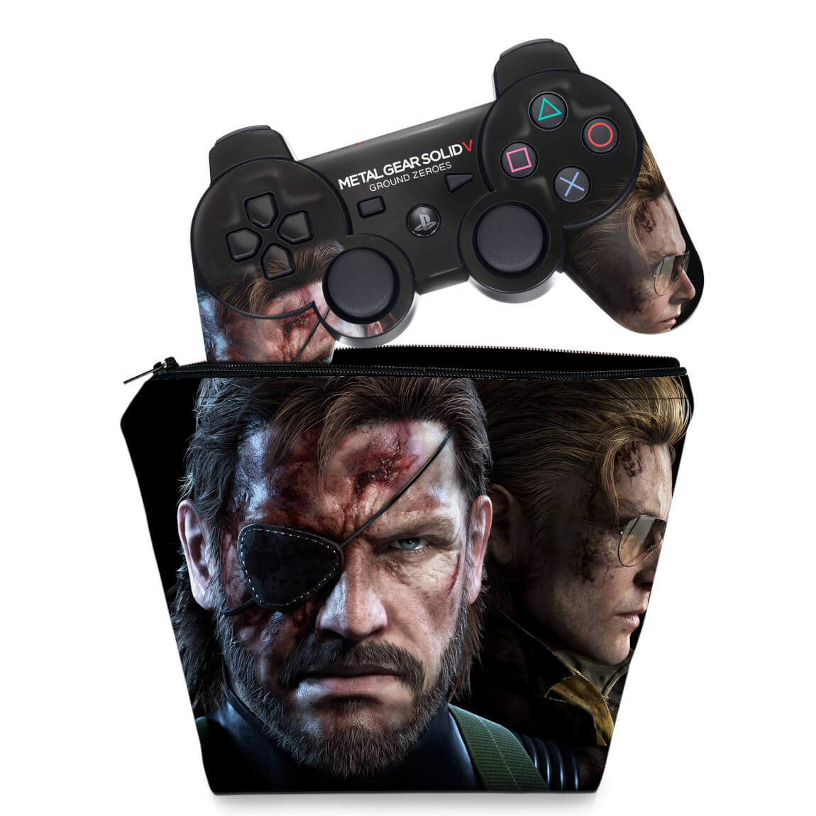 KIT Capa Case e Skin Anti-Rage PS3 Controle - Metal Gear Solid V