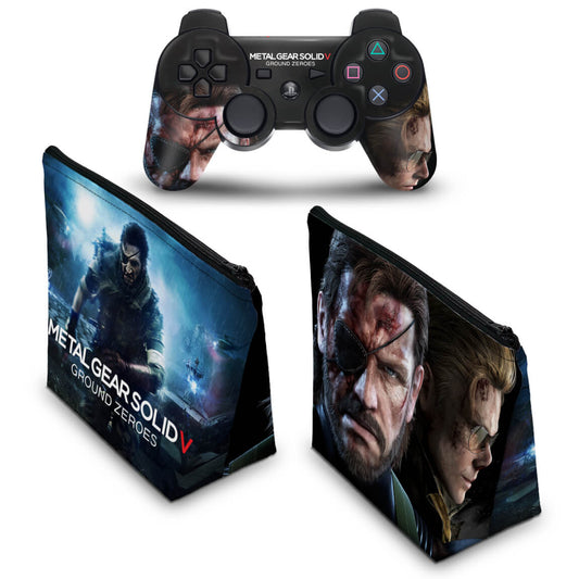 KIT Capa Case e Skin Anti-Rage PS3 Controle - Metal Gear Solid V
