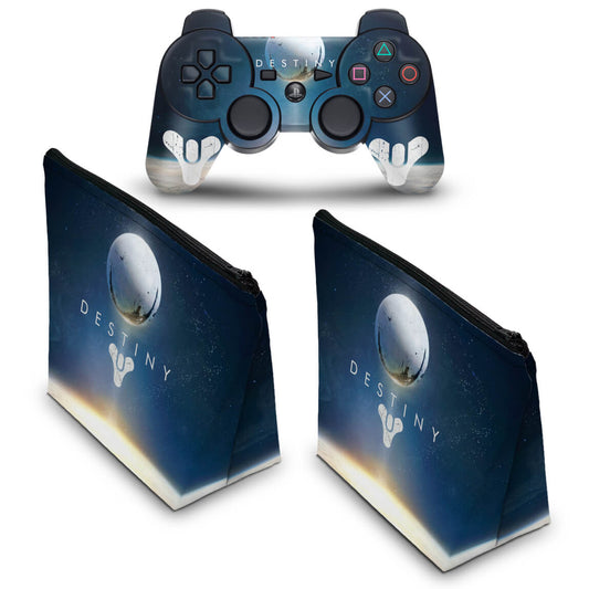 KIT Capa Case e Skin Anti-Rage PS3 Controle - Destiny