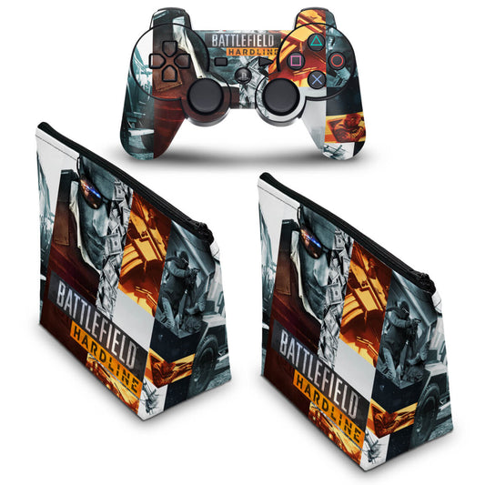 KIT Capa Case e Skin Anti-Rage PS3 Controle - Battlefield Hardline