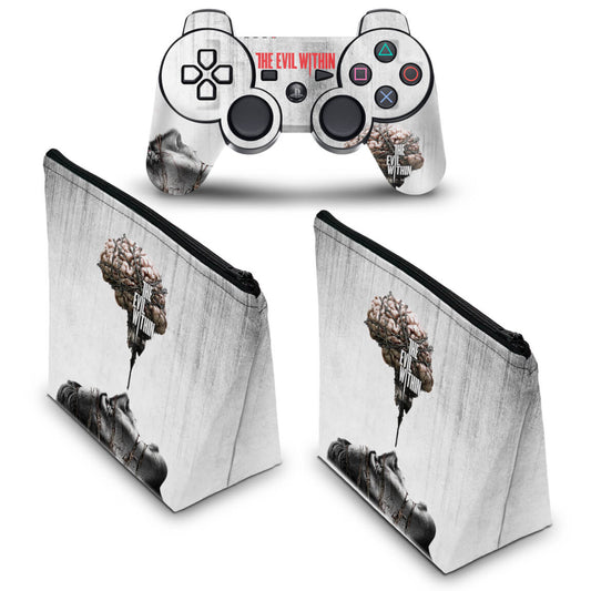 KIT Capa Case e Skin Anti-Rage PS3 Controle - The Evil Within