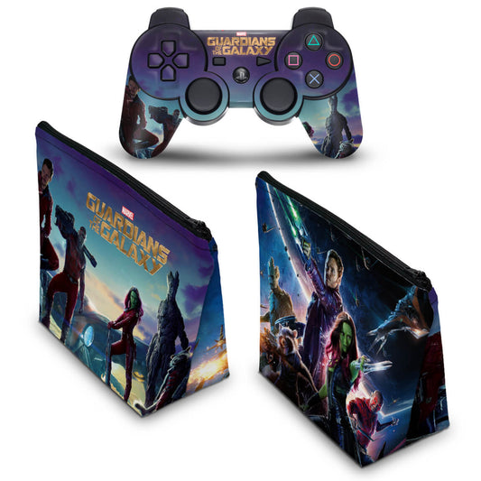 KIT Capa Case e Skin Anti-Rage PS3 Controle - Guardiões Da Galaxia