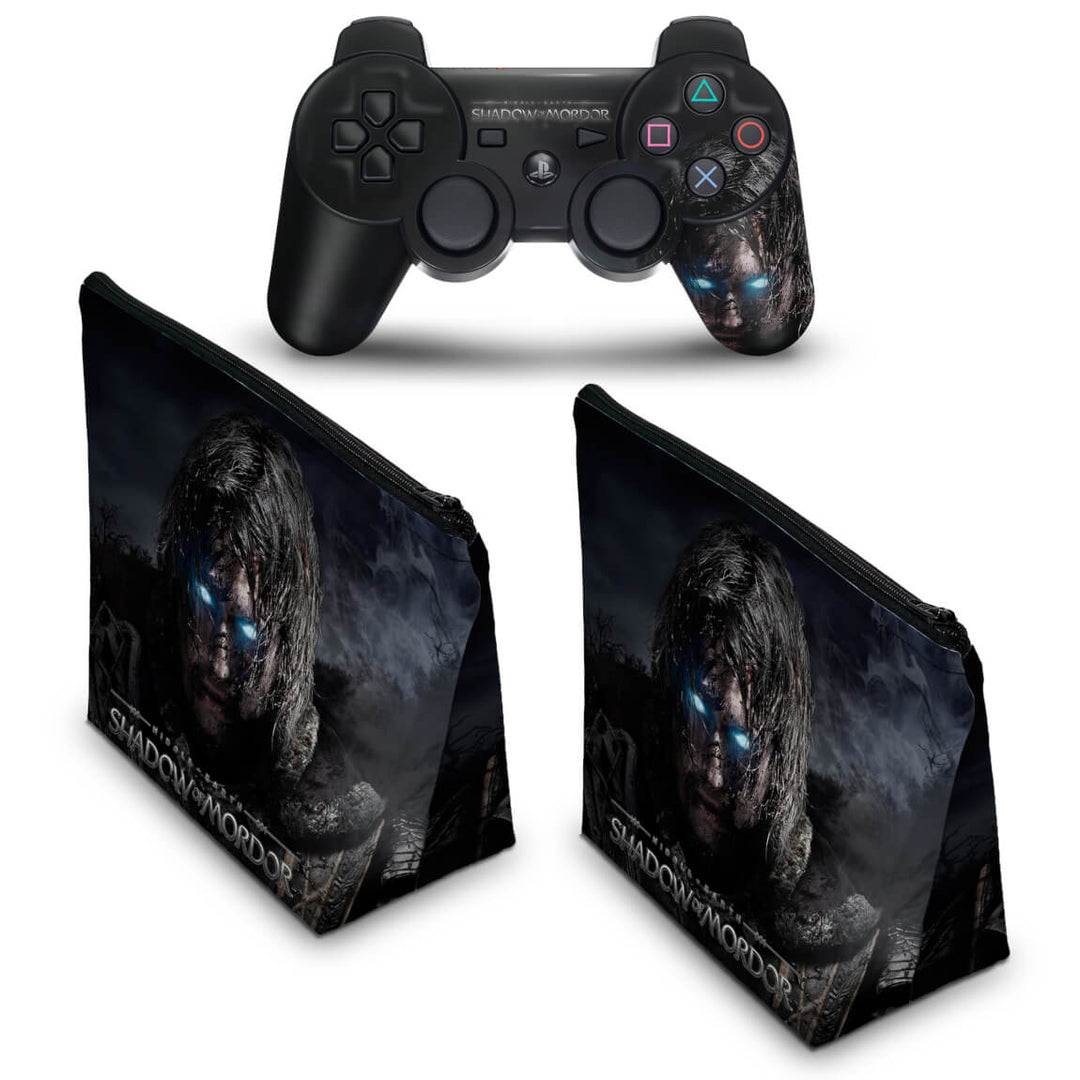 KIT Capa Case e Skin Anti-Rage PS3 Controle - Shadow Of Mordor - Pop Arte Skins - foto 2