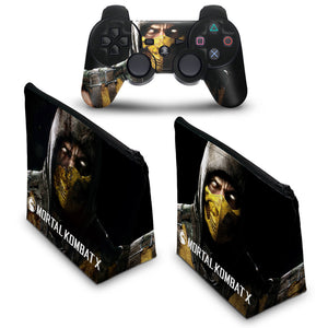 KIT Capa Case e Skin Anti-Rage PS3 Controle - Mortal Kombat X Scorpion - Pop Arte Skins - foto 2