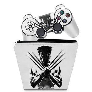 KIT Capa Case e Skin Anti-Rage PS3 Controle - Wolverine X-men - Pop Arte Skins