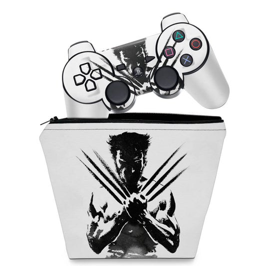 KIT Capa Case e Skin Anti-Rage PS3 Controle - Wolverine X-men