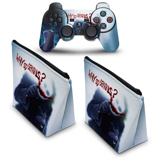 KIT Capa Case e Skin Anti-Rage PS3 Controle - Joker