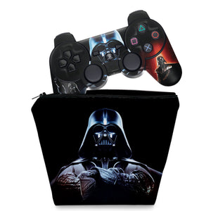 KIT Capa Case e Skin Anti-Rage PS3 Controle - Darth Vader - Pop Arte Skins