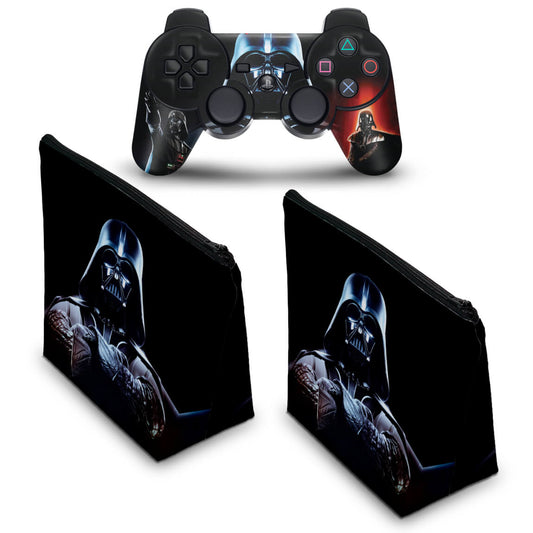 KIT Capa Case e Skin Anti-Rage PS3 Controle - Darth Vader