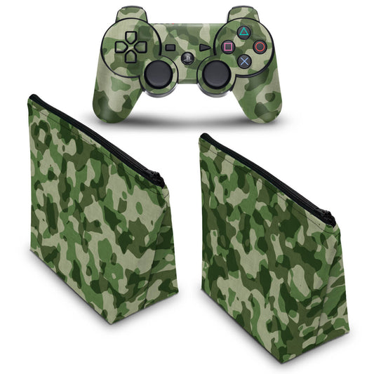 KIT Capa Case e Skin Anti-Rage PS3 Controle - Camuflado #b