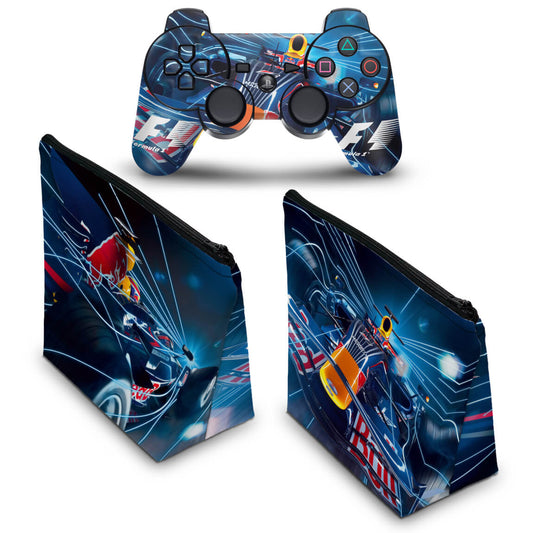 KIT Capa Case e Skin Anti-Rage PS3 Controle - Formula 1