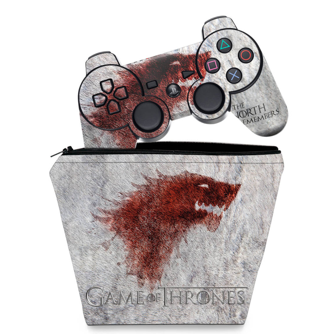 KIT Capa Case e Skin Anti-Rage PS3 Controle - Game Of Thrones - Pop Arte Skins
