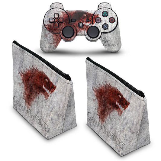 KIT Capa Case e Skin Anti-Rage PS3 Controle - Game Of Thrones