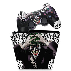 KIT Capa Case e Skin Anti-Rage PS3 Controle - Joker Coringa - Pop Arte Skins