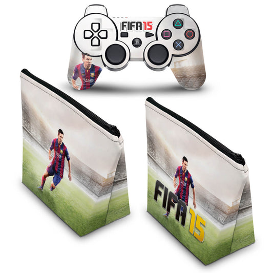 KIT Capa Case e Skin Anti-Rage PS3 Controle - Fifa 15