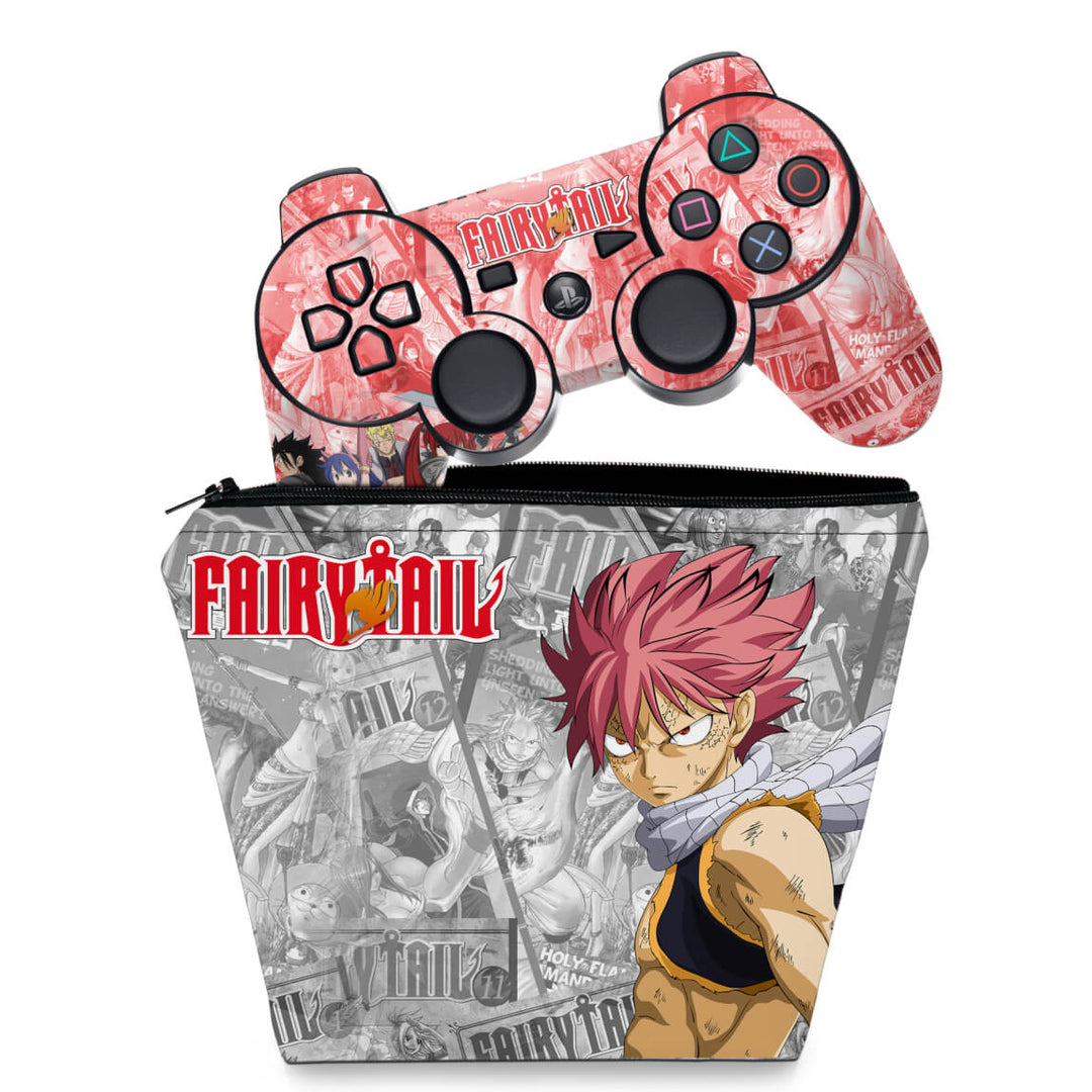 KIT Capa Case e Skin Anti-Rage PS3 Controle - Fairy Tail - Pop Arte Skins