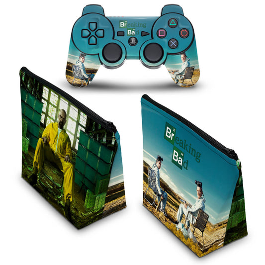 KIT Capa Case e Skin Anti-Rage PS3 Controle - Breaking Bad