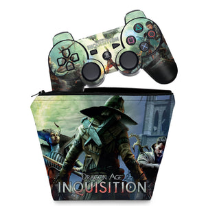KIT Capa Case e Skin Anti-Rage PS3 Controle - Dragon Age Inquisition - Pop Arte Skins