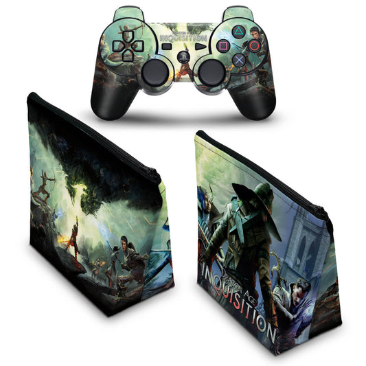 KIT Capa Case e Skin Anti-Rage PS3 Controle - Dragon Age Inquisition