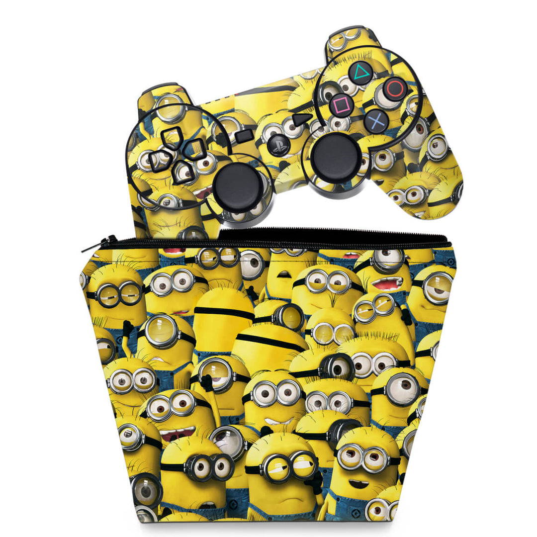 KIT Capa Case e Skin Anti-Rage PS3 Controle - Minions - Pop Arte Skins