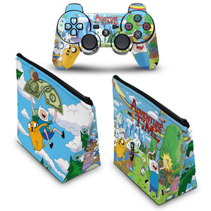 KIT Capa Case e Skin Anti-Rage PS3 Controle - Hora De Aventura - Pop Arte Skins - foto 2