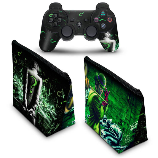 KIT Capa Case e Skin Anti-Rage PS3 Controle - Charada Batman
