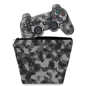 KIT Capa Case e Skin Anti-Rage PS3 Controle - Camuflado - Pop Arte Skins