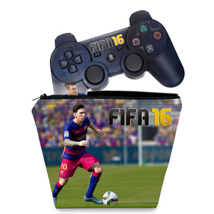 KIT Capa Case e Skin Anti-Rage PS3 Controle - Fifa 16 - Pop Arte Skins