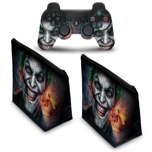 KIT Capa Case e Skin Anti-Rage PS3 Controle - Coringa Joker