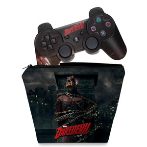 KIT Capa Case e Skin Anti-Rage PS3 Controle - Daredevil Demolidor - Pop Arte Skins
