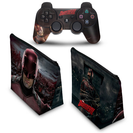KIT Capa Case e Skin Anti-Rage PS3 Controle - Daredevil Demolidor