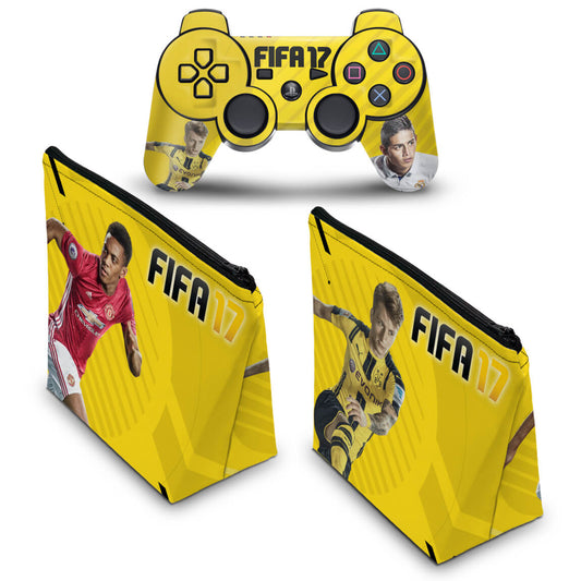 KIT Capa Case e Skin Anti-Rage PS3 Controle - Fifa 17