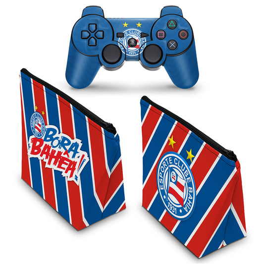 KIT Capa Case e Skin Anti-Rage PS3 Controle - Bahia B