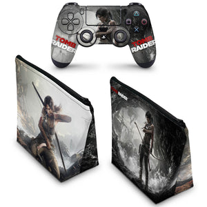KIT Capa Case e Skin Anti-Rage PS4 Controle - Tomb Raider - Pop Arte Skins - foto 2