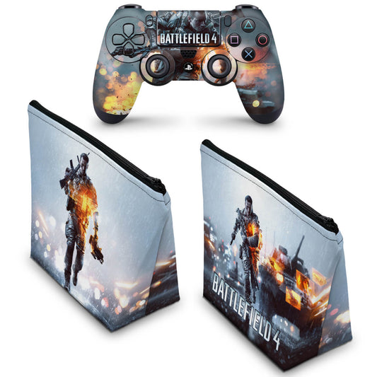 KIT Capa Case e Skin Anti-Rage PS4 Controle - Battlefield 4