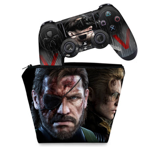 KIT Capa Case e Skin Anti-Rage PS4 Controle - Metal Gear Solid V - Pop Arte Skins