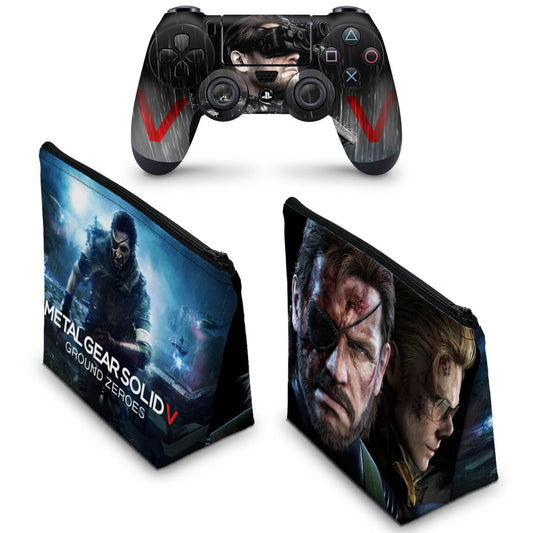 KIT Capa Case e Skin Anti-Rage PS4 Controle - Metal Gear Solid V