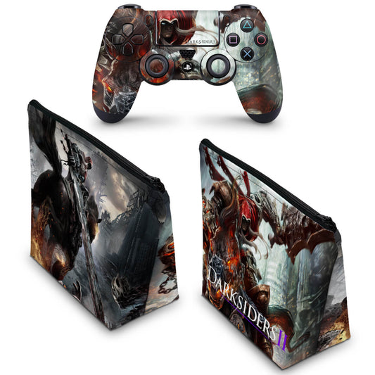 KIT Capa Case e Skin Anti-Rage PS4 Controle - Darksiders - Wrath Of War