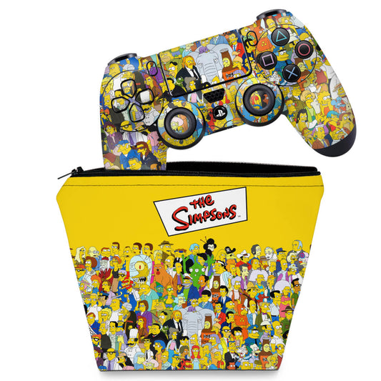 KIT Capa Case e Skin Anti-Rage PS4 Controle - The Simpsons