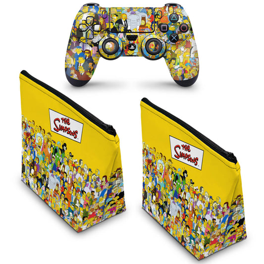 KIT Capa Case e Skin Anti-Rage PS4 Controle - The Simpsons