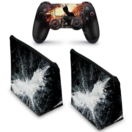 KIT Capa Case e Skin Anti-Rage PS4 Controle - Batman - The Dark Knight