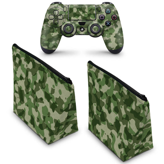 KIT Capa Case e Skin Anti-Rage PS4 Controle - Camuflagem Exercito