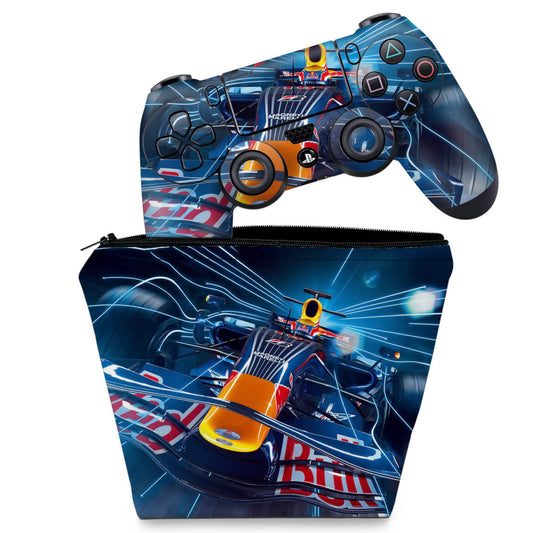 KIT Capa Case e Skin Anti-Rage PS4 Controle - Formula 1
