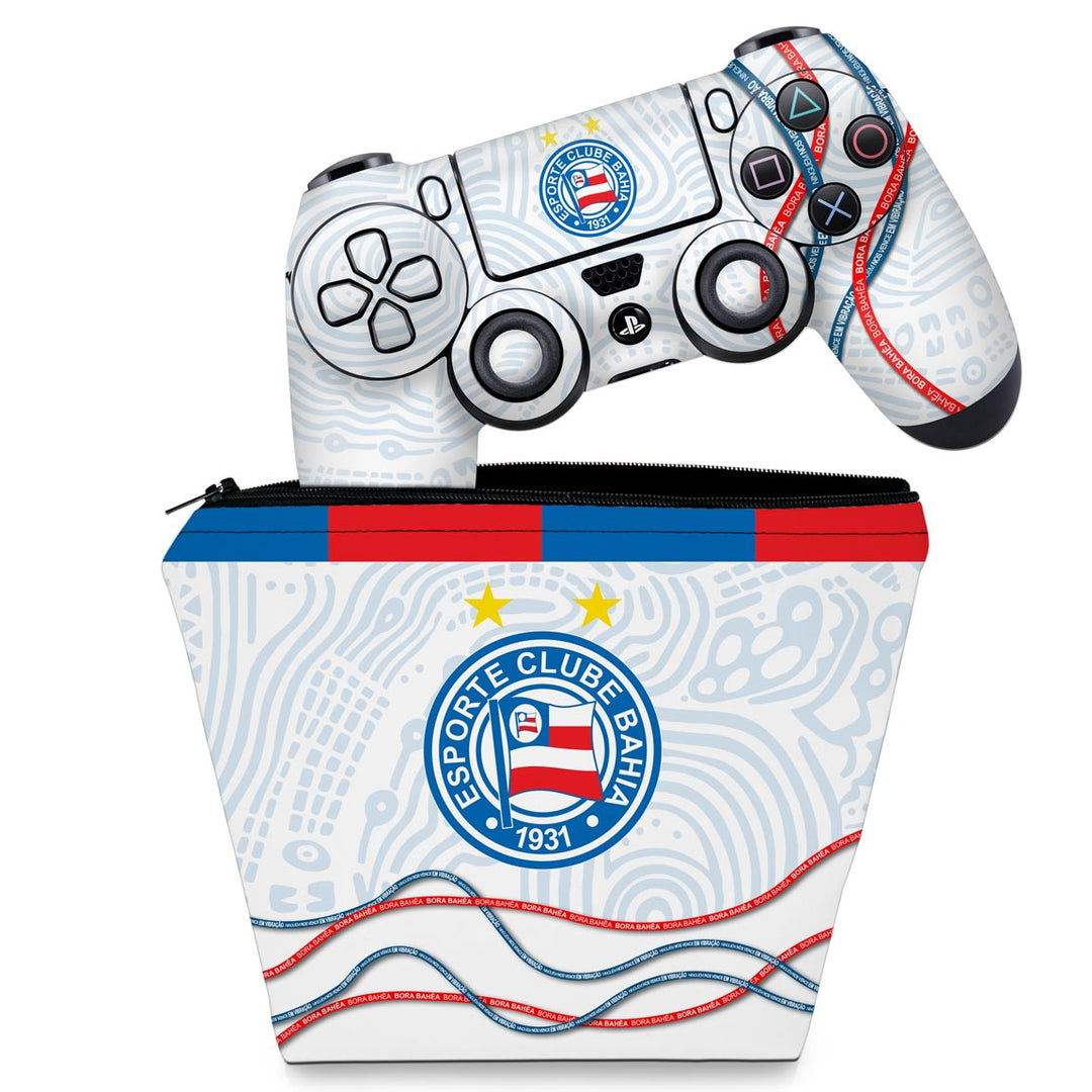 KIT Capa Case e Skin Anti-Rage PS4 Controle - Bahia A - Pop Arte Skins