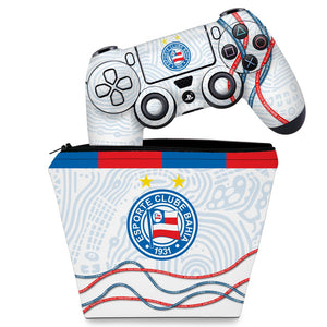 KIT Capa Case e Skin Anti-Rage PS4 Controle - Bahia A - Pop Arte Skins