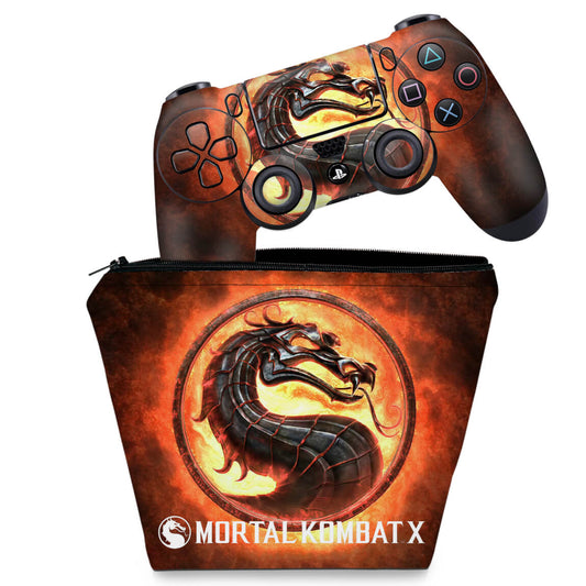 KIT Capa Case e Skin Anti-Rage PS4 Controle - Mortal Kombat