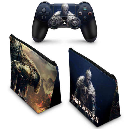 KIT Capa Case e Skin Anti-Rage PS4 Controle - Dark Souls 2