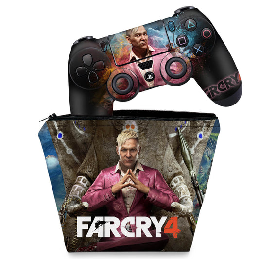 KIT Capa Case e Skin Anti-Rage PS4 Controle - Far Cry 4